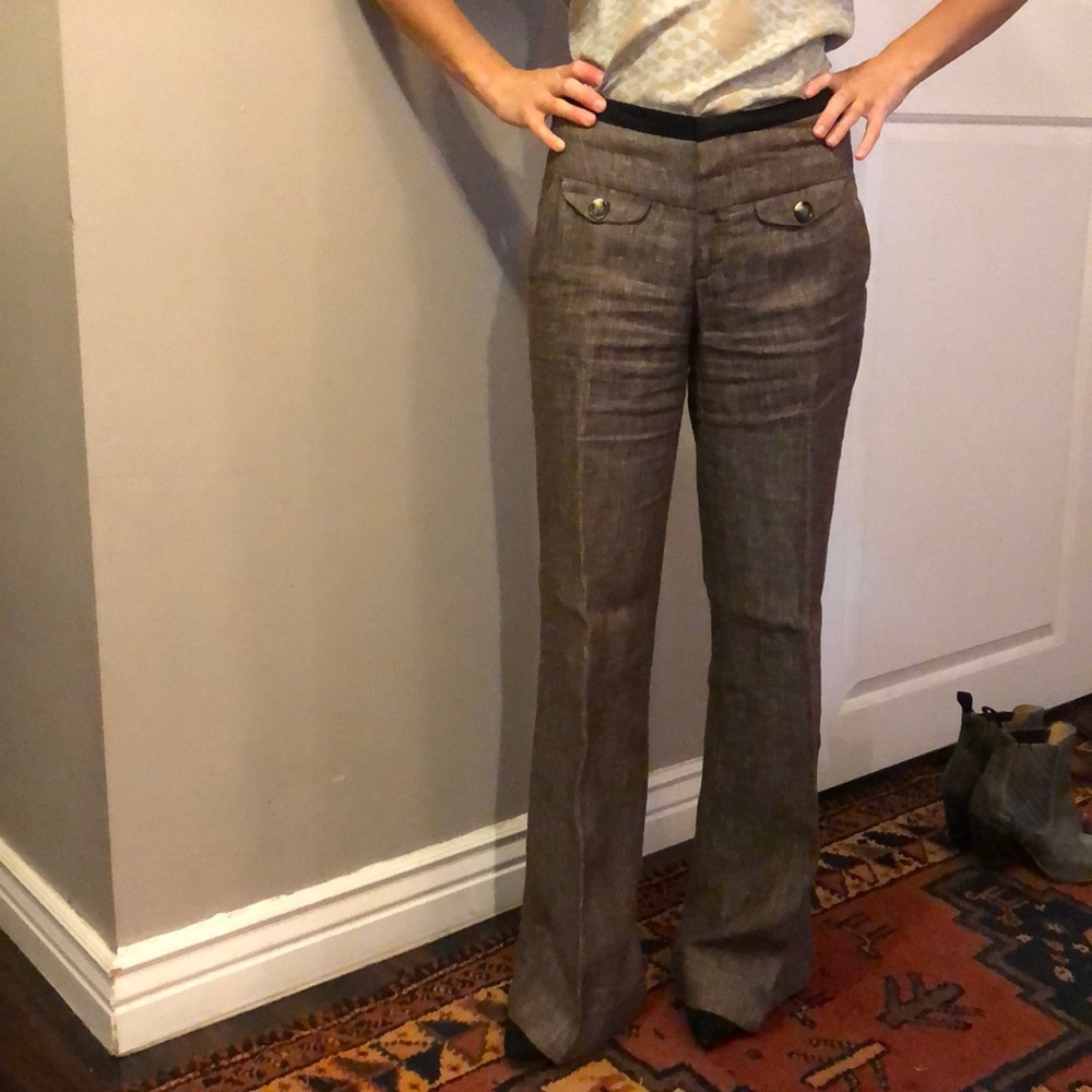 Linen Wide Legged Dress Pants